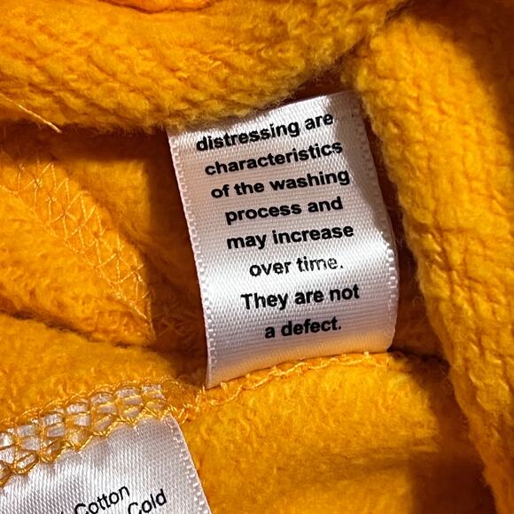 Mitchell & Ness Women’s Yellow Hoodie M full Zip Distressed Script Logo - Picture 5 of 12